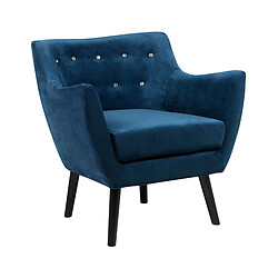 Beliani Fauteuil Velours Bleu marine DRAMMEN