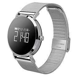 Wewoo Bracelet connecté argent 0.95 pouces écran OLED en acier Bluetooth Smart Bracelet, IP67 imperméable, podomètre de / Moniteur de pression artérielle / de fréquence cardiaque / Rappel sédentaire, Compatible avec Android et iOS Téléphones