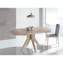 Avis Inside 75 Table repas extensible GRETA 10 couverts 120/185x105cm pied bois clair plateau chêne