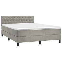 Avis Sommier à lattes LED,Cadre à lattes de lit avec matelas pour Adulte Gris clair 140x190 cm -MN87519