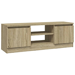 Maison Chic Meuble TV scandinave - Banc TV pour salon avec porte Chêne sonoma 102x30x36 cm -MN32243