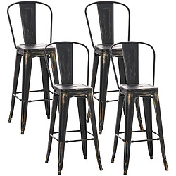 Non Suite de 4 tabourets de bar Aiden antiques 