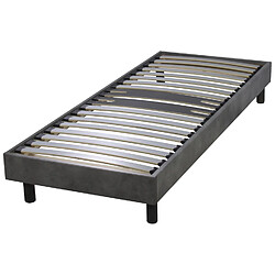 Ebac Matelas et sommier 90x190 Mousse - Decokit - Soutien medium - Sommier démonté - Béton pas cher