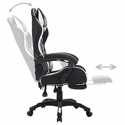 Maison Chic Chaise de jeu vidéo avec LED, Chaise gaming, Fauteuil gamer d'ordinateur,Chaise de Bureau RVB Blanc et noir Similicuir -GKD77270 pas cher