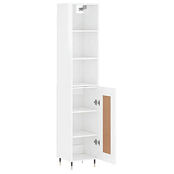 Acheter Maison Chic Buffet,Meuble de Rangement,commode pour salon,Cuisine Blanc brillant 34,5x34x180 cm Bois d'ingénierie -MN60843