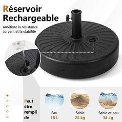 Acheter Helloshop26 Pied de parasol lourd pour parasol 38/48 mm socle parasol extérieur en HDPE rempli de 28 kg sable 18 litres eau 50 x h30 cm 20_0009074