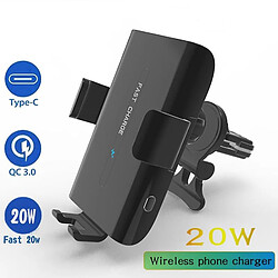 Universal Porte-téléphonie YH-Cell avec chargeur de voiture sans fil, 20W, charge rapide, pour iPhone 13/12/11, Huawei Mate 20/30, Samsung S8 / 9, Xiaomi 10, New, E31