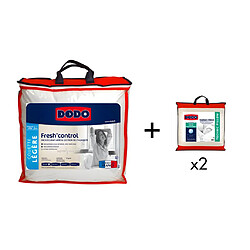 Pack DODO couette 240 x 260 cm anti-transpirante + 2 oreillers 60 x 60 cm effet rafraîchissant FRESH CONTROL 