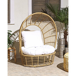 Beliani Chaise de jardin LIDO Rotin Beige