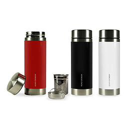 Yoko Design Théière nomade isotherme 2 filtres amovibles Liber'TEA 350 ml - Rouge et Inox