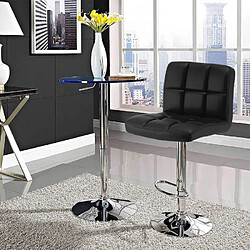 Superstool Tabouret pour bar cuisine fixe pivotant réglable avec dossier et repose-pied Atlanta, Couleur: Noir