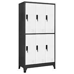 vidaXL Armoire à casiers Anthracite et blanc 90x45x180 cm Acier 