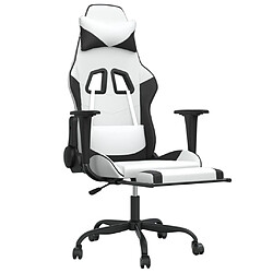 Avis Maison Chic Chaise de jeu, Chaise gaming de massage avec repose-pied, Fauteuil gamer,Chaise de Bureau Blanc&Noir Similicuir -GKD77673