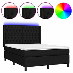 Sommier à lattes,Cadre à lattes de lit pour Adulte matelas et LED Noir 140x200 cm Tissu -MN60094