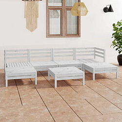 Maison Chic Ensemble de salle à manger de jardin 7 pcs,Table et chaises d'extérieur Blanc Bois de pin massif -GKD866203