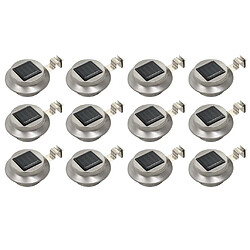 vidaXL Lampes solaires à LED rondes d'extérieur 12 pcs 12 cm Blanc