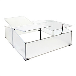 Helloshop26 Mini serre jardin double aluminium et polycarbonate 100 x 120 x 40 cm ouverture par vérin potager extérieur 16_0002680