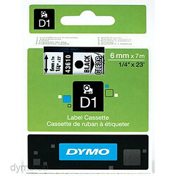 Ruban Laminé pour Etiqueteuses Dymo D1 43610 LabelManager™ Noir Transparent 6 mm (5 Unités)