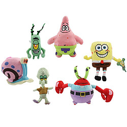 Universal 6pc/lot Spongebob Soft Stuffed Plush Toy Dolls(Coloré) 