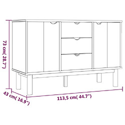 vidaXL Buffet OTTA 113,5x43x73 cm Bois massif de pin pas cher