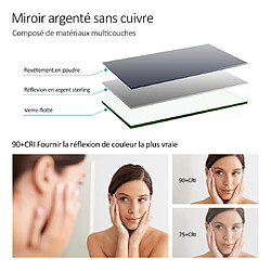 Acheter EMKE Miroir de salle de bain rond LED avec rétro-éclairage sans cadre Interrupteur tactile - Diamètre 60cm | Lumière Blanche Froide/Chaude/Neutre