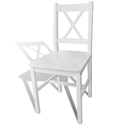 Avis Maison Chic Lot de 4 Chaises à manger,Chaise pour cuisine blanc bois de pin -MN18778