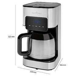 Acheter Cafétière Filtre Machine à Café Programmable 10 Tasses Inox, 900, Noir/Argent, Proficook, KA 1191