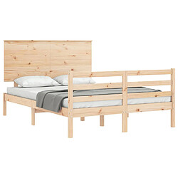 Avis vidaXL Cadre de lit sans matelas 120x200 cm bois massif