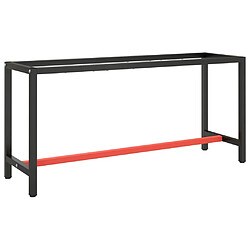 vidaXL Cadre de banc de travail Noir et rouge mat 170x50x79 cm Métal 