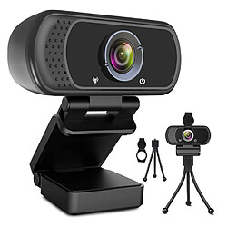 Chrono Webcam HD 1080p Web Camera, USB PC Computer Webcam avec Microphone, Laptop Desktop Full HD Camera Video Webcam 110 degrés Widescreen, noir