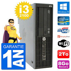 PC HP WorkStation Z210 SFF Core i3-2100 RAM 8Go Disque 2To Windows 10 Wifi - Occasion