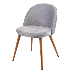 Decoshop26 Lot de 2 chaises de salle à manger tissu velours gris clair en bois style rétro CDS04418