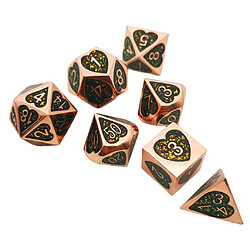 7 Pièces En Alliage De Zinc Jeu Dés Polyèdre D4 D6 D8 D10 D12 D20 Ensemble Bronze pas cher