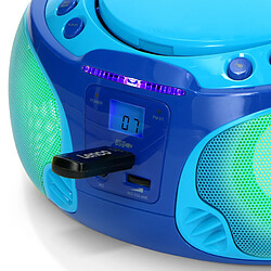 Acheter Lenco Radio portable FM et lecteur CD/MP3/USB avec microphone et effets lumineux SCD-650BU Bleu