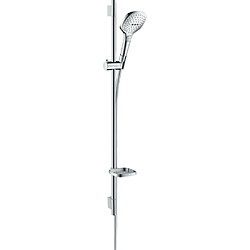 Hansgrohe - Set de douche Raindance Select E 120 mm 3 jets EcoSmart avec barre Unica'S puro 90 cm et porte-savon chromé