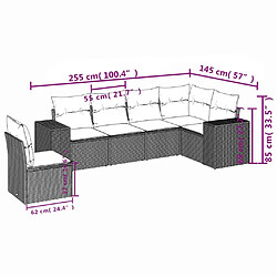 Avis vidaXL Salon de jardin 6 pcs avec coussins noir résine tressée