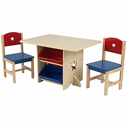 KidKraft Table, chaises et bac rangement enfant en bois Etoile.