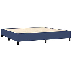 Avis vidaXL Sommier à lattes de lit avec matelas Bleu 200x200 cm Tissu