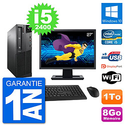 PC Lenovo M91p SFF Ecran 27" Intel i5-2400 RAM 8Go Disque 1To Windows 10 Wifi - Occasion