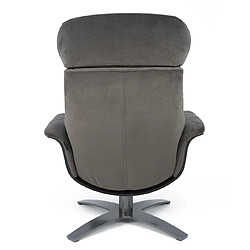 Acheter MY NEW DESIGN VEGA - Fauteuil Velours Brun et Chêne Noir