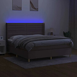 Avis Maison Chic Lit adulte- Lit + matelas + LED,Sommier à lattes de lit matelas et LED Taupe 180x200 cm Tissu -GKD72427