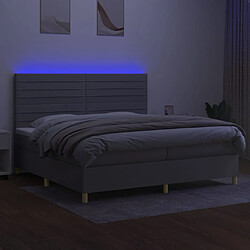 Avis vidaXL Sommier à lattes de lit matelas et LED Gris clair 200x200 cm