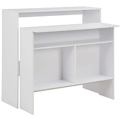 vidaXL Table de bar avec 2 dessus de table Blanc 130x40x120 cm 