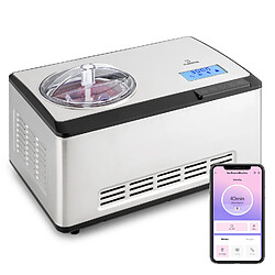 Machine à glace - Klarstein Dolce Bacio Smart - Sorbetière - 2 L - contrôle par app - acier inoxydable - argent