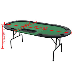 vidaXL Table de poker pliable pour 9 joueurs 3 plis Ovale Vert pas cher