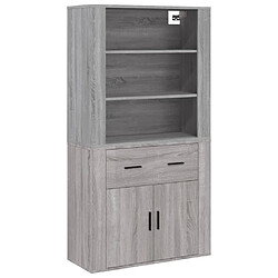 Maison Chic Buffet,Meuble de Rangement,commode pour salon,Cuisine Sonoma gris Bois d'ingénierie -MN96046