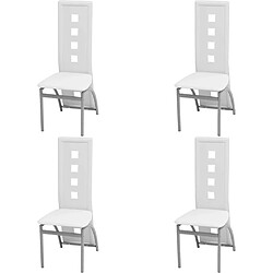 Maison Chic Lot de 4 Chaises à manger modernes,Chaises à dîner blanc similicuir -MN45294