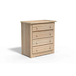 DECOPIN commode 4 tiroirs fidji - bois naturel