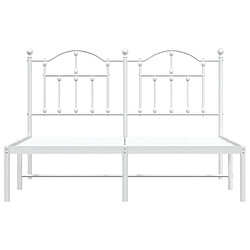 Maison Chic Lit adulte - Cadre de lit métal avec tête de lit pour chambre blanc 135x190 cm -MN99629 pas cher