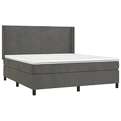 Avis vidaXL Sommier à lattes de lit matelas et LED Gris foncé 180x200 cm